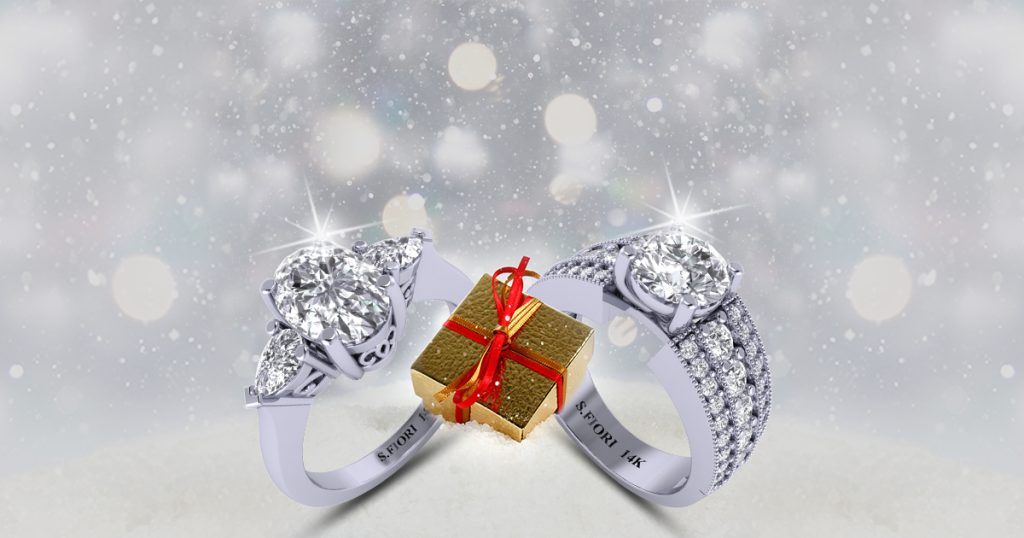 White Gemstones: A Snowy Symphony Reflecting Christmas' Radiant Spirit 